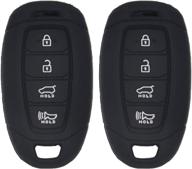 🔑 weibiss 2 pack silicone rubber remote key fob cover - black | for hyundai kona azera grandeur ig логотип