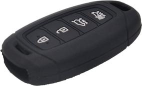 img 2 attached to 🔑 WEIBISS 2 Pack Silicone Rubber Remote Key Fob Cover - Black | For Hyundai Kona Azera Grandeur IG