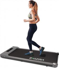 img 4 attached to Get Active At Work With Our Portable Motorised Treadmill - Remote Control, LCD Display, Flat And Slim Design. Ideal For Home, Office Or Gym Use - 19.7" X 47" (Deep Grey)