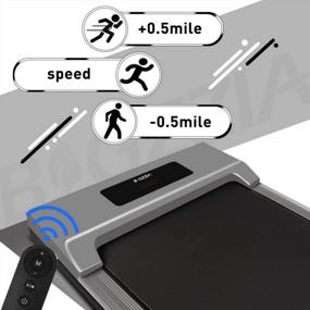 img 2 attached to Get Active At Work With Our Portable Motorised Treadmill - Remote Control, LCD Display, Flat And Slim Design. Ideal For Home, Office Or Gym Use - 19.7" X 47" (Deep Grey)