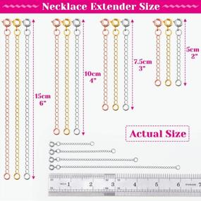 img 2 attached to Jewelry Extenders For Necklaces, Anezus 12Pcs Necklace Extenders, Chain Extenders For Necklace, Bracelet And Jewelry Making (Assorted Sizes & Colors)