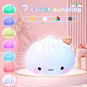 img 3 attached to 🥟 Dumpling Night Light for Kids - Color Changing Silicone Night Lamp - USB Rechargeable, Cute & Squishy Light for Boys & Girls - Perfect Gift