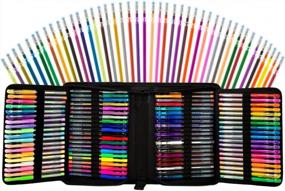 img 4 attached to 🖍️ Complete 160-Color Artist Gel Pen Set: 36 Glitter, 12 Metallic, 12 Pastel, 9 Neon, 6 Rainbow, 5 Standard + 80 Refills - Ideal for Adult Coloring Books, Craft, Doodling, Drawing