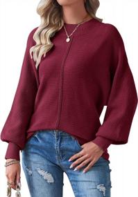 img 4 attached to Soft Ribbed Knit Batwing Sweater Top For Women'S Long Sleeve Pullover With Crew Neck By TECREW