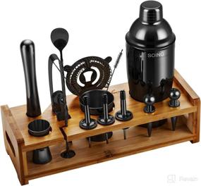 img 4 attached to 🍹 Soing 24-Piece Cocktail Shaker Set: Ultimate Home Bartending Kit for Perfect Drink Mixing with Stainless Steel Tools, Stand, Velvet Carry Bag & Recipes Included