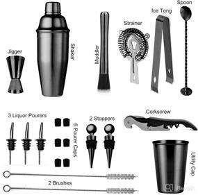 img 2 attached to 🍹 Soing 24-Piece Cocktail Shaker Set: Ultimate Home Bartending Kit for Perfect Drink Mixing with Stainless Steel Tools, Stand, Velvet Carry Bag & Recipes Included