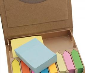 img 2 attached to Stay Organized And Eco-Friendly With Ipienlee'S Kraft Sticky Note Set In Assorted Bright Colors And Sizes
