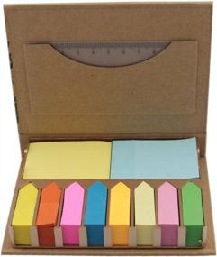 img 4 attached to Stay Organized And Eco-Friendly With Ipienlee'S Kraft Sticky Note Set In Assorted Bright Colors And Sizes