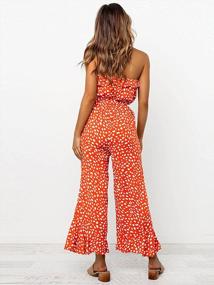 img 3 attached to Anna-Kaci Women'S Sexy Polka Dot Tube Top Jumpsuit W/ Off Shoulder & Wide Flared Leg Chiffon Romper Belt