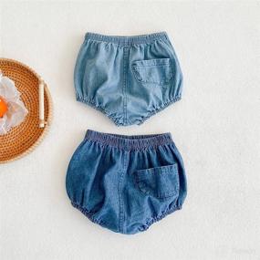 img 2 attached to 🩳 2pcs Unisex Loose Harem Shorts for Baby Girls and Boys - Colorful Denim Toddler Bloomers Shorts