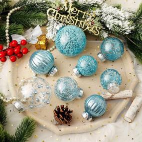 img 2 attached to Sparkling Set Of 25 Clear Shatterproof Christmas Ball Ornaments - Hanging Decorations For Xmas Tree, Weddings, Parties - Glitzy Light Blue Glitter Design - 60Mm/2.36 Inch Size