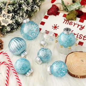 img 3 attached to Sparkling Set Of 25 Clear Shatterproof Christmas Ball Ornaments - Hanging Decorations For Xmas Tree, Weddings, Parties - Glitzy Light Blue Glitter Design - 60Mm/2.36 Inch Size