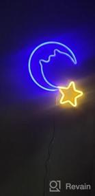 img 6 attached to Синий светодиодный неоновый световой знак Настенный декор для детской спальни - ночник в виде полумесяца с питанием от USB, рождественский подарок на день рождения (NEMBSWW)
