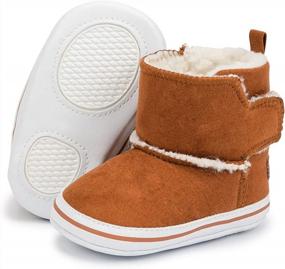 img 4 attached to Cozy & Stylish Winter Boots For Baby Girls - Plush, Warm & Soft Sole!