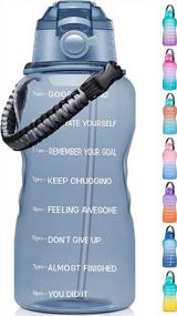 img 4 attached to Fidus Motivational 1 Gallon Water Bottle With Paracord Handle, Time Marker, And Removable Straw - BPA-Free Leakproof Water Jug For Increased Hydration Throughout The Day