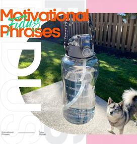 img 2 attached to Fidus Motivational 1 Gallon Water Bottle With Paracord Handle, Time Marker, And Removable Straw - BPA-Free Leakproof Water Jug For Increased Hydration Throughout The Day