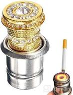 bling crystal car cigarette lighter: rhinestone auto interior accessory, car charger & decoration, gold - eing logo