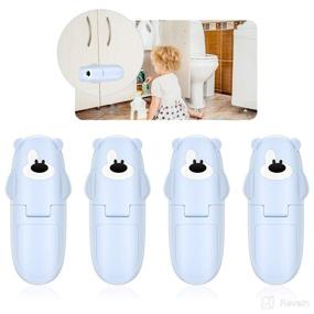 img 4 attached to Child Safety Cabinet Locks - [4 Pack] Baby Proofing Drawer Locks for Kitchen Bathroom Storage Doors, Cupboard, Oven, Refrigerator (Blue)