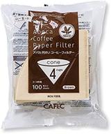 ☕️ coffee filter - cafec 100-pack cone-shaped v60 02 style universal 2-4 cup pour-over drip coffee paper filter - eco-friendly refined virgin pulp - brown - cup 4 - ac4-100b logo