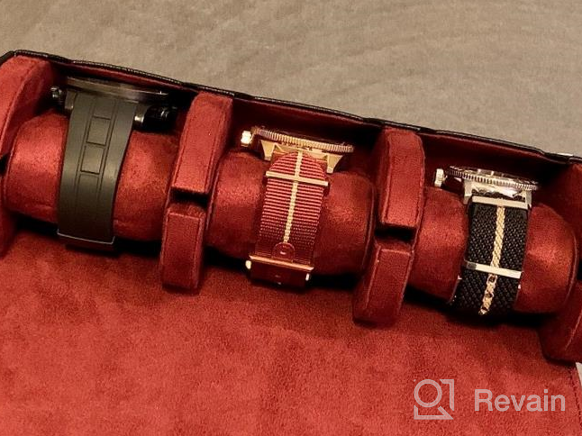 img 1 attached to Secure Your Watches With ROTHWELL'S 100% Real Leather Watch Roll Travel Case - Fits All Wrist & Smart Watches Up To 50Mm. review by Dustin Wright