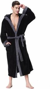 img 2 attached to Comfortable and Chic: Hooded Unisex Bathrobe with Kimono Collar