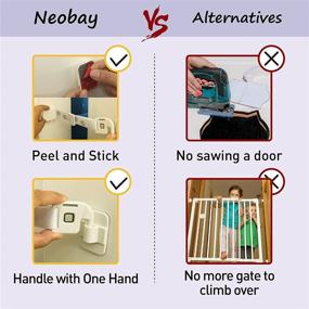 img 1 attached to 🐱 Neobay Adjustable Cat Door Latch and Silicone Door Stopper: Dog Barrier & Slam Prevention Solution