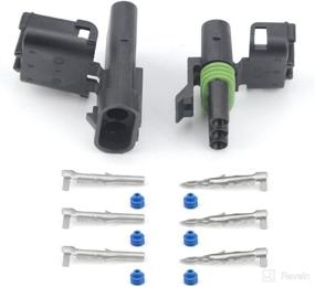 img 3 attached to 🚗 5 Sets of Weather Pack 3 PIN Connectors, Ideal for Cars, Trucks, Motorcycles, Boats, Trailers, Marine, Jet Skis (12-16 AWG) - Optimized for SEO
