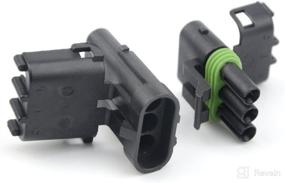 img 2 attached to 🚗 5 Sets of Weather Pack 3 PIN Connectors, Ideal for Cars, Trucks, Motorcycles, Boats, Trailers, Marine, Jet Skis (12-16 AWG) - Optimized for SEO