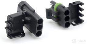img 1 attached to 🚗 5 Sets of Weather Pack 3 PIN Connectors, Ideal for Cars, Trucks, Motorcycles, Boats, Trailers, Marine, Jet Skis (12-16 AWG) - Optimized for SEO