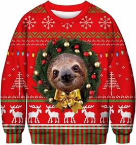 img 2 attached to Get In The Festive Spirit With Cutiefox'S 3D Printed Ugly Christmas Sweater Sweatshirts