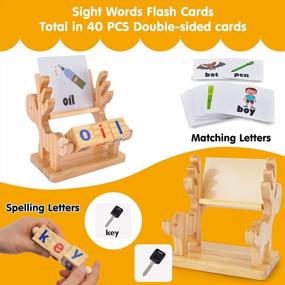 img 1 attached to Fun And Educational Montessori Reading Blocks And Flash Cards For 3-5 Year-Olds