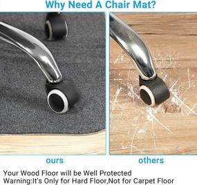 img 2 attached to COSYLAND 48"X36" Office Chair Mat For Hardwood Floor & Tile Floor, Under Desk Chair Mats For Rolling, Large Anti-Slip Floor Protector Rug, Not For Carpet, Gray