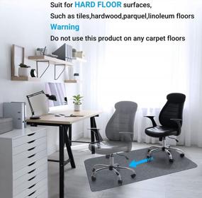 img 3 attached to COSYLAND 48"X36" Office Chair Mat For Hardwood Floor & Tile Floor, Under Desk Chair Mats For Rolling, Large Anti-Slip Floor Protector Rug, Not For Carpet, Gray