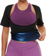 women's workout sweat vest - hot thermo body shaper sauna suit with heat trapping polymer and sleeves logo