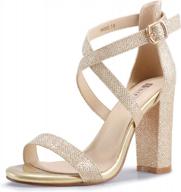 step up your style with idifu chunky high heel sandals for women - perfect for weddings, proms or evening wear logo