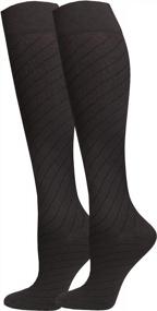 img 4 attached to Compression Socks For Travel: NuVein 15-20 MmHg Knee High Support Socks For Men And Women With Closed Toe - Charcoal, Small Size To Reduce Swelling