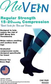 img 2 attached to Compression Socks For Travel: NuVein 15-20 MmHg Knee High Support Socks For Men And Women With Closed Toe - Charcoal, Small Size To Reduce Swelling