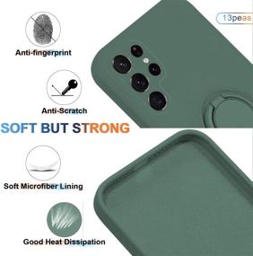 img 2 attached to 📱 13peas Silicone Case for Samsung Galaxy S22 Ultra (5G 2022): 360° Rotatable Kickstand, Magnetic Car Mount Support & Strap - Green Protective Cover