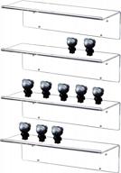 cy craft 15.8 inch clear acrylic floating shelves display ledge,wall mounted storage shelf with detachable hooks for kitchen/bathroom/office,invisible kids bookshelf and spice rack,set of 4 logo