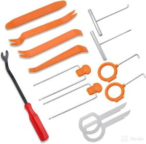 img 4 attached to Ruibapa 13PCS Auto Trim Removal Tool Kit Audio Trim Removal Tool Kit No-Scratch Pry Tool Fastening Removal Tool Kit For Auto Door Panel Clip Auto Panel Audio Radios Removal P-O-048