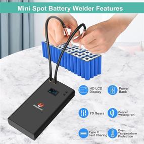 img 3 attached to BINGENUO 11000mAh Mini Battery Spot Welder: LCD Screen, 80 Gears - Portable Handheld DIY Spot Welding Machine