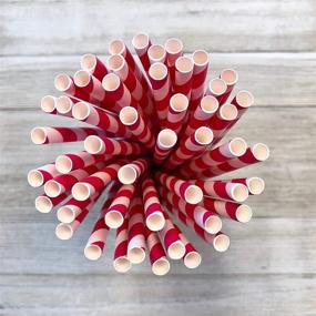 img 2 attached to 🎉 Outstanding Paper Straws: Hot Pink White Striped - 100 Pack by Outside the Box Papers