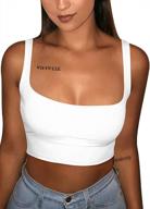 gobles women's sexy summer basic solid sleeveless stretch crop tank top logo