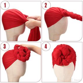 img 1 attached to 🧣 African Turban Scarves: Pieces That Embrace Stretch and Style