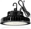 hykolity 250w led ufo high bay light fixture - 35000lm, dimmable, 5000k, 5ft cable with us plug - ideal for commercial warehouse, workshop, and wet locations - replaces 750w/1000w mh/hps equivalents logo