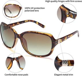 img 2 attached to EYEGUARD 2 Pack Polarized Sunglasses For Women Men Classic Retro Vintage Oversized Eyewear
