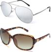 eyeguard 2 pack polarized sunglasses for women men classic retro vintage oversized eyewear logo