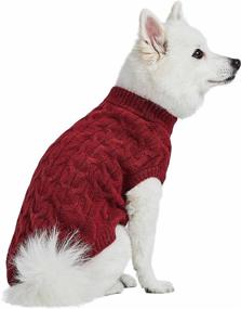 img 4 attached to Blueberry Pet Knit Dog Sweaters with Classic Fuzzy Textured Design in 7 Colors