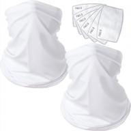 2 pack neck gaiter with 10pcs pm2.5 filters - uv sun protection face cover cloth masks bandana balaclava logo