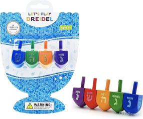 img 4 attached to The Dreidel Company Wood Multi-Colored Dreidels: Celebrate Hanukkah with Medium-Sized Draydels (4-Pack) + English Transliteration